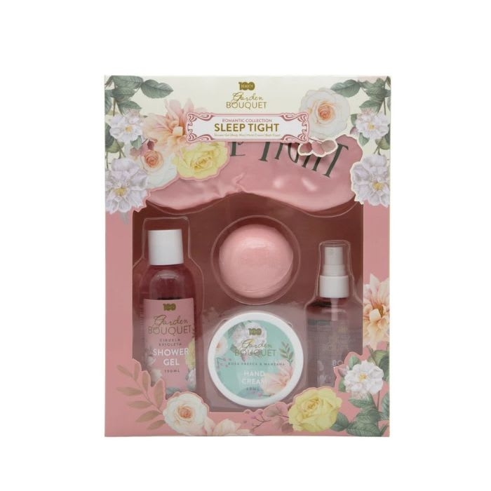 SET SLEEP TIGHT (SHOWER GEL BODY MIST HAND CREAM FIZZER) ROMANTIC COLLECTION GARDEN BOUQUET: imagen 1