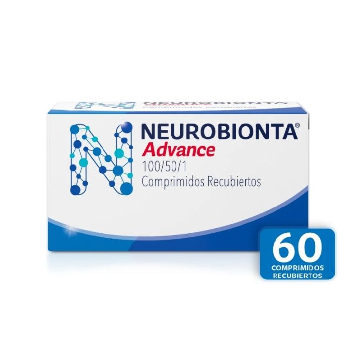 NEUROBIONTA ADVANCE 100mg/50mg/1mg 60 COM (VIT B1-6-12)  SKU: 75466111784591: imagen 1