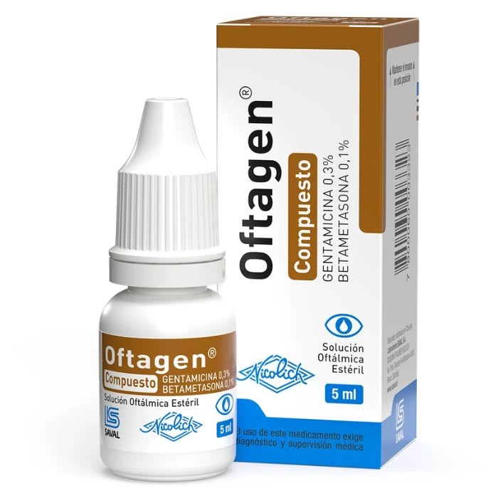 OFTAGEN COMPUESTO® 5 mL SOLUCION OFTALMICA (GENTAMICINA 0.3% BETAMETASONA 0.1%): imagen 1