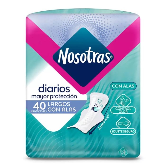 40 PROTECTORES LARGOS CON ALAS DIARIOS NOSOTRAS®: imagen 1