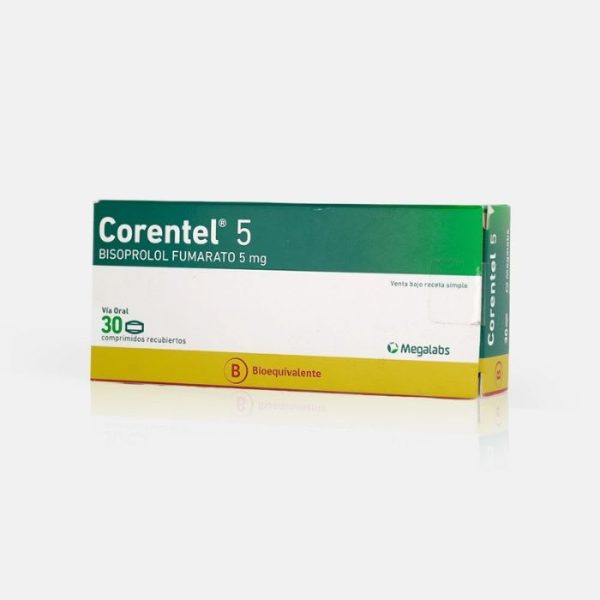 CORENTEL®5 (5 mg 30 Comprimidos) (BISOPROLOL FUMARATO)