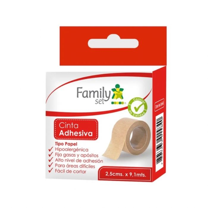 FAMILY SET CINTA ADHESIVA TIPO PAPEL 2.5 cms X 9.1 mts: imagen 1