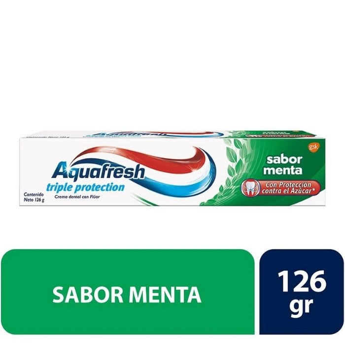 PASTA DENTAL AQUAFRESH TRIPLE PROTECTION 126 g SABOR MENTA: imagen 1