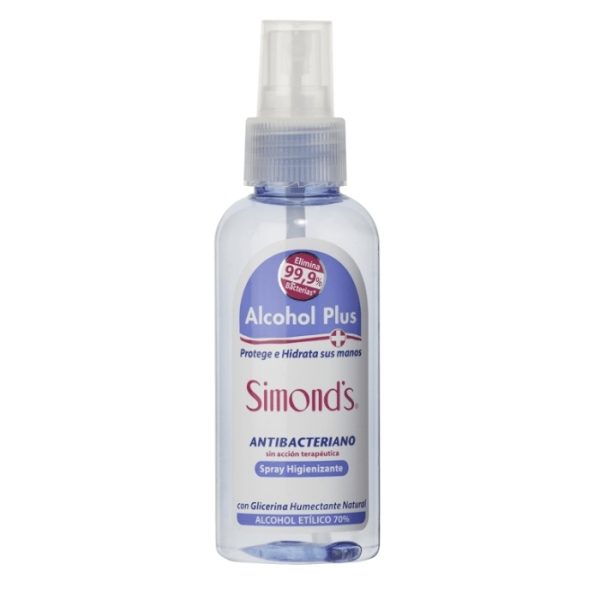 ALCOHOL PLUS SIMONDS ANTIBACTERIANO SPRAY HIGIENIZANTE (ALCOHOL ETILICO 70%) 130 ml