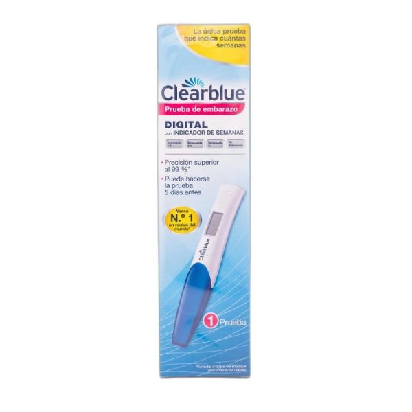 PRUEBA DE EMBARAZO CLEARBLUE PLUS  CON PUNTA QUE CAMBIA DE COLOR