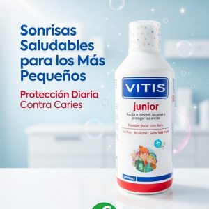 VITIS JUNIOR ENJUAGUE BUCAL ANTICARIES PROTEGE ENCIAS SABOR TUTTI FRITTI + 6 A 500 mL