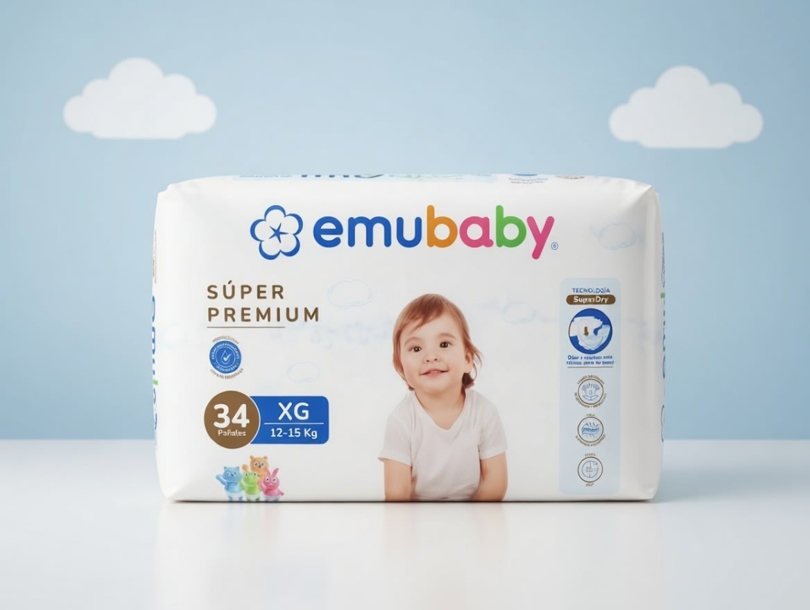 EMUBABY SUPER PREMIUM XG 34 PAÑALES: imagen 1