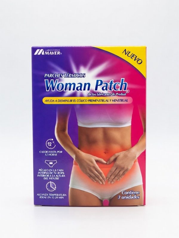 WOMAN PATCH PARCHES TERMICOS AYUDA A DISMINUIR COLICO PRE Y MENSTRUAL 3 UDS